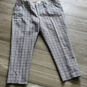 MERONA women's business casual black & white plaid classic pants. Size 16. EUC